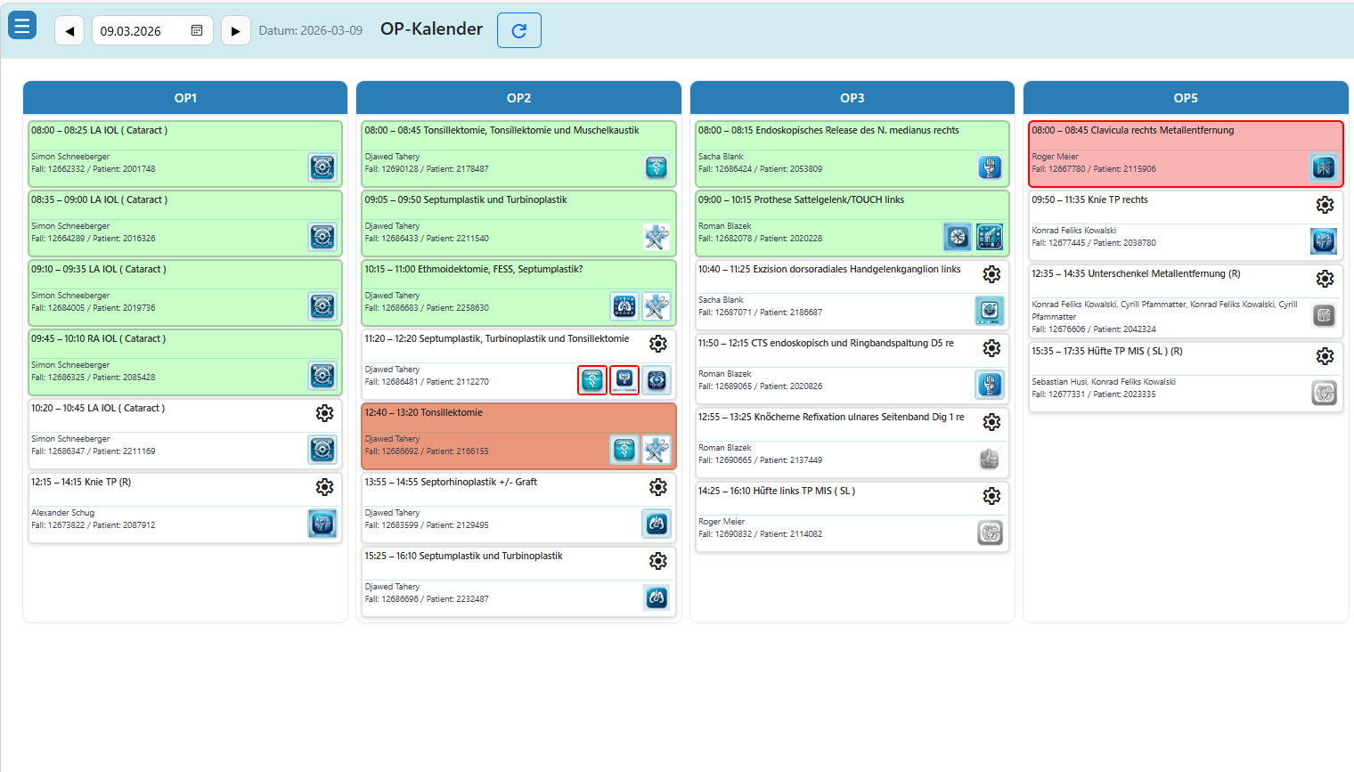 Blick in den MEDIC OP-Kalender